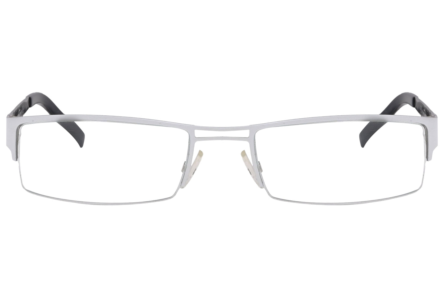 Carrera Rectangle White Eyeglasses Frame Viewed From Front Angle.