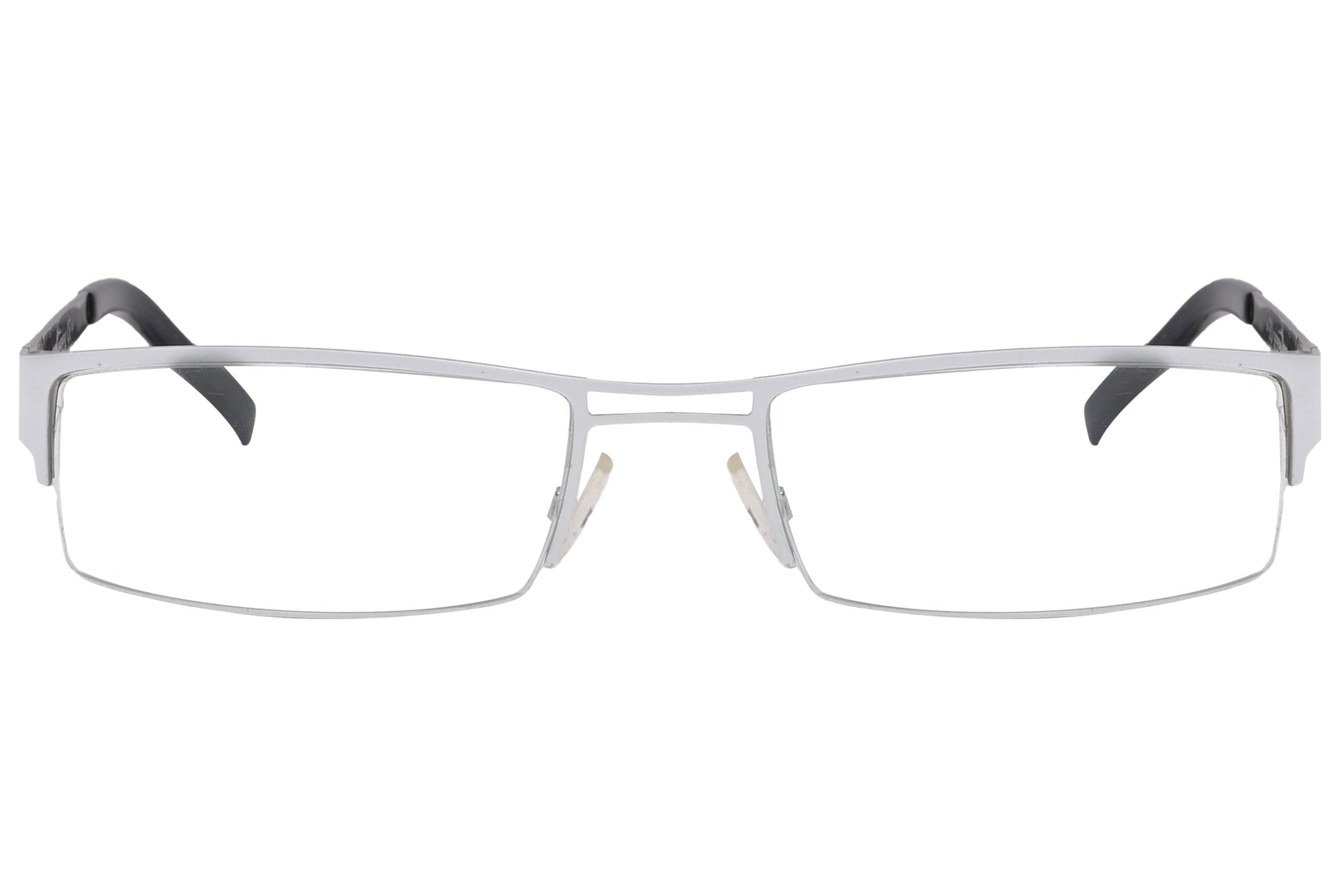 Carrera Rectangle White Eyeglasses Frame Viewed From Front Angle.