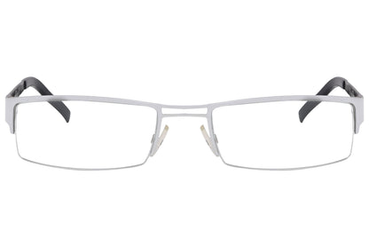 Carrera Rectangle White Eyeglasses Frame Viewed From Front Angle.