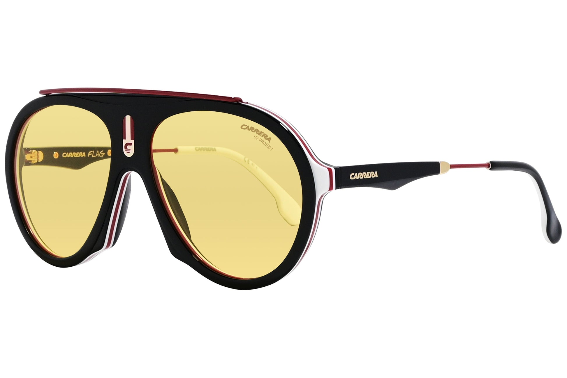 Carrera Aviator Yellow Sunglasses Model: CARRERAFLAG-GUUHO Side View