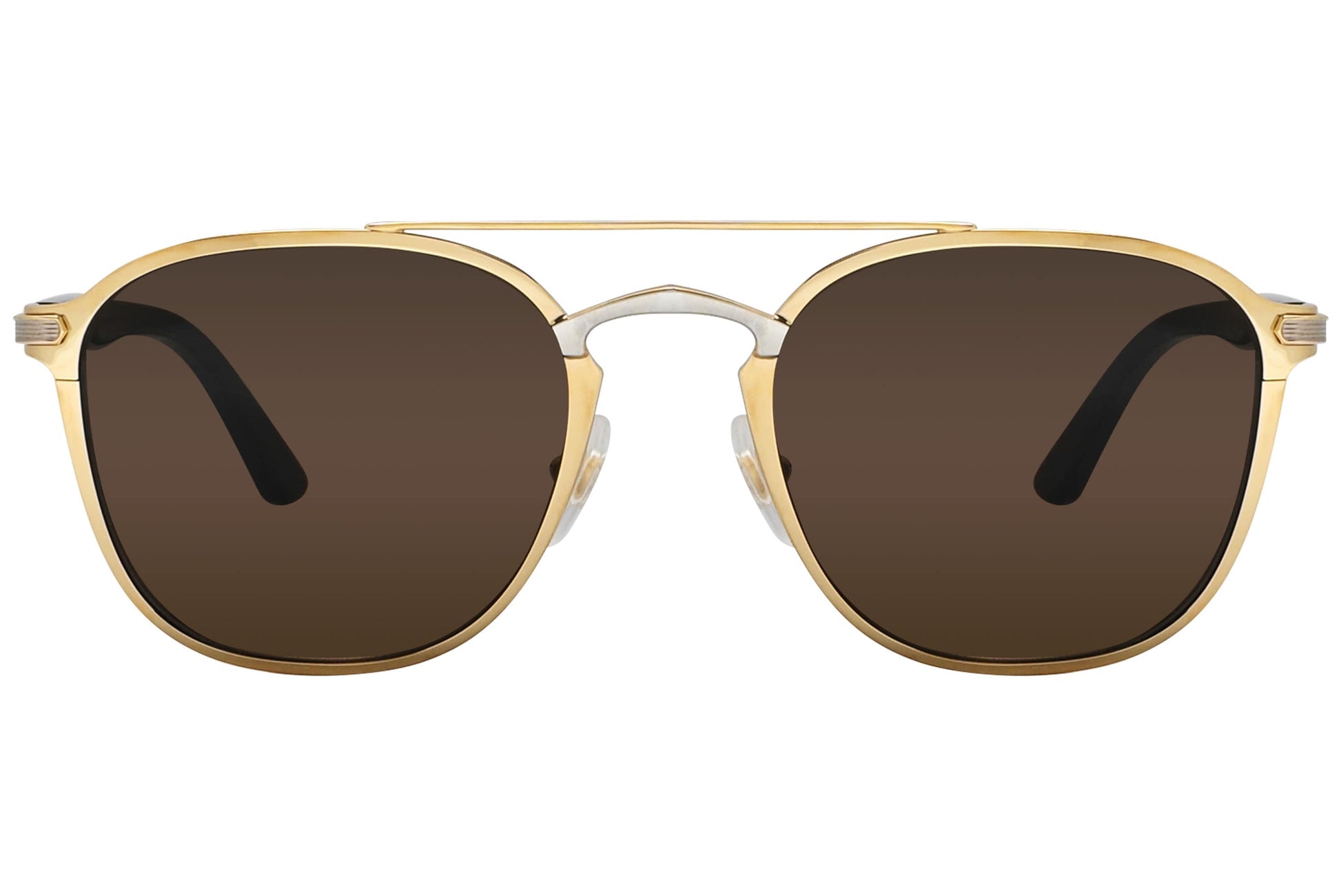 Cartier Gold Color Aviator Sunglasses Viewed From front angle