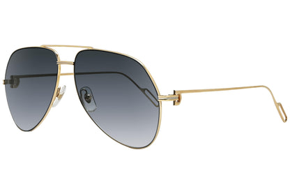 Cartier Gold Color Aviator Sunglasses Viewed From A 45-Degree Angle.