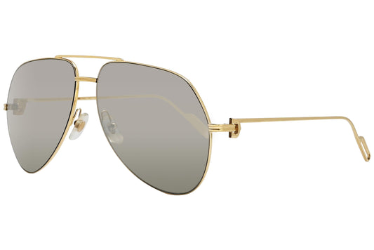 Cartier Gold Color Aviator Sunglasses Viewed From A 45-Degree Angle.