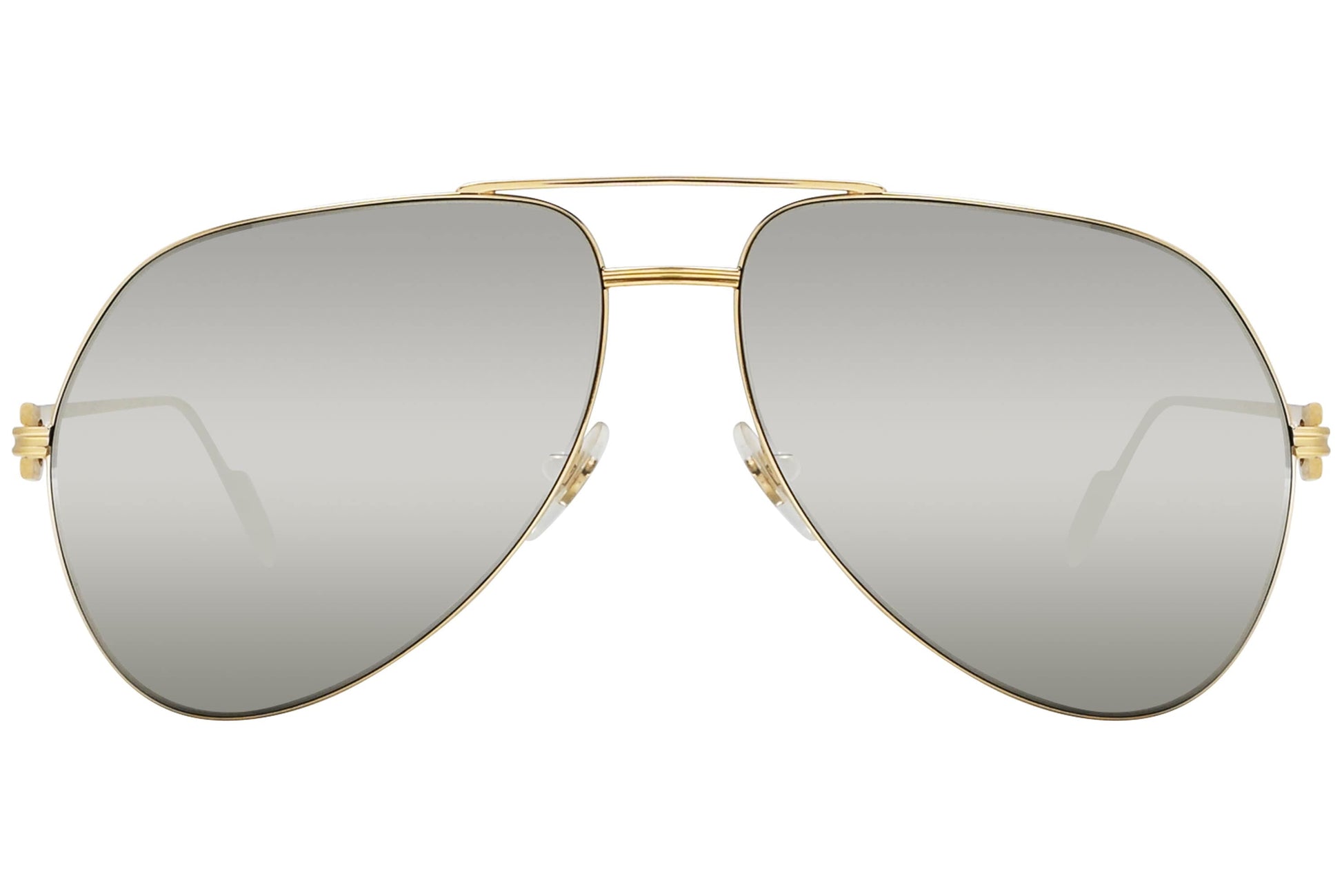 Cartier Gold Color Aviator Sunglasses Viewed From front angle