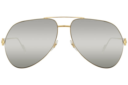 Cartier Gold Color Aviator Sunglasses Viewed From front angle