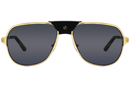 Cartier Gold Color Aviator Sunglasses Viewed From front angle