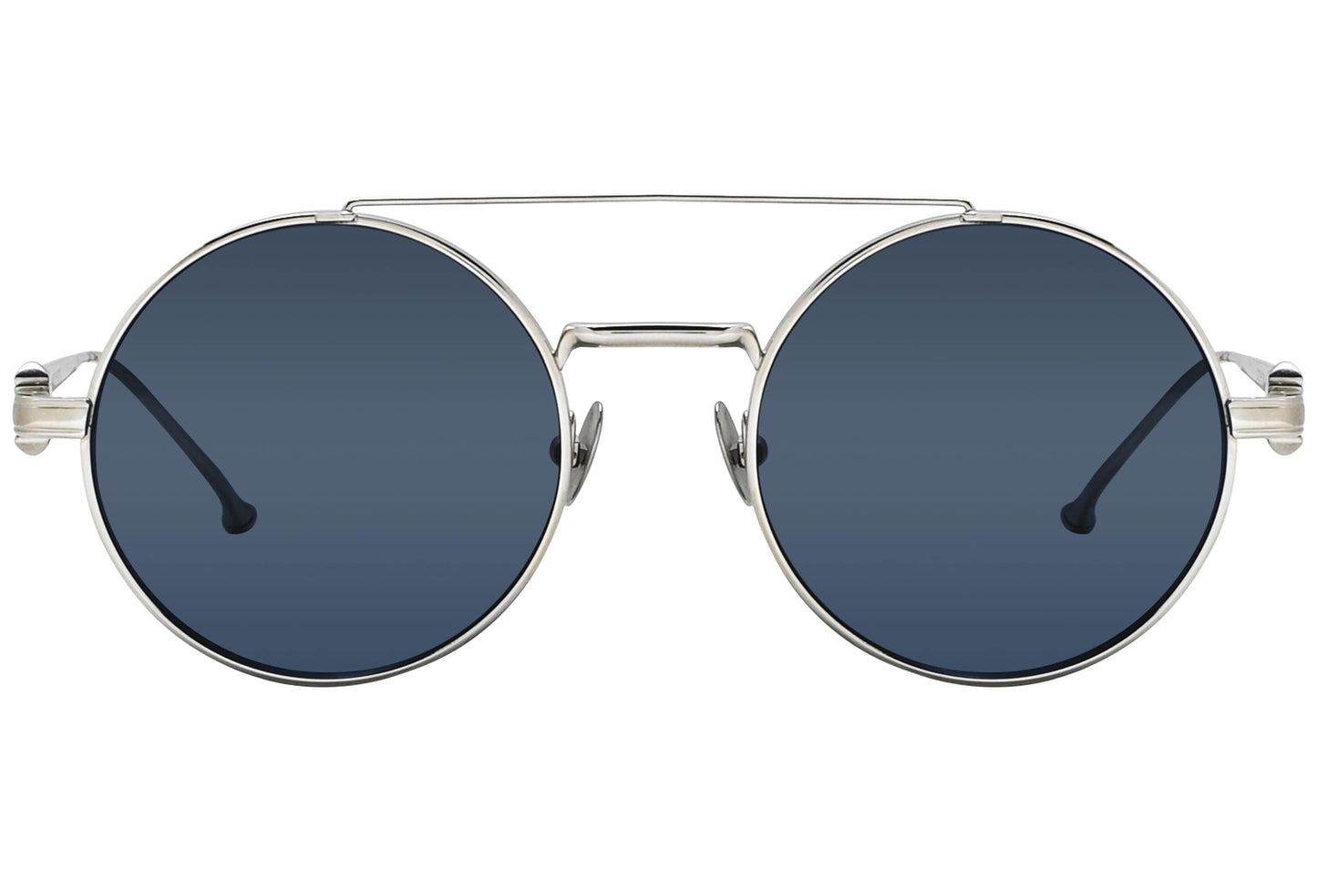 Cartier Silver Color Aviator Sunglasses Viewed From front angle