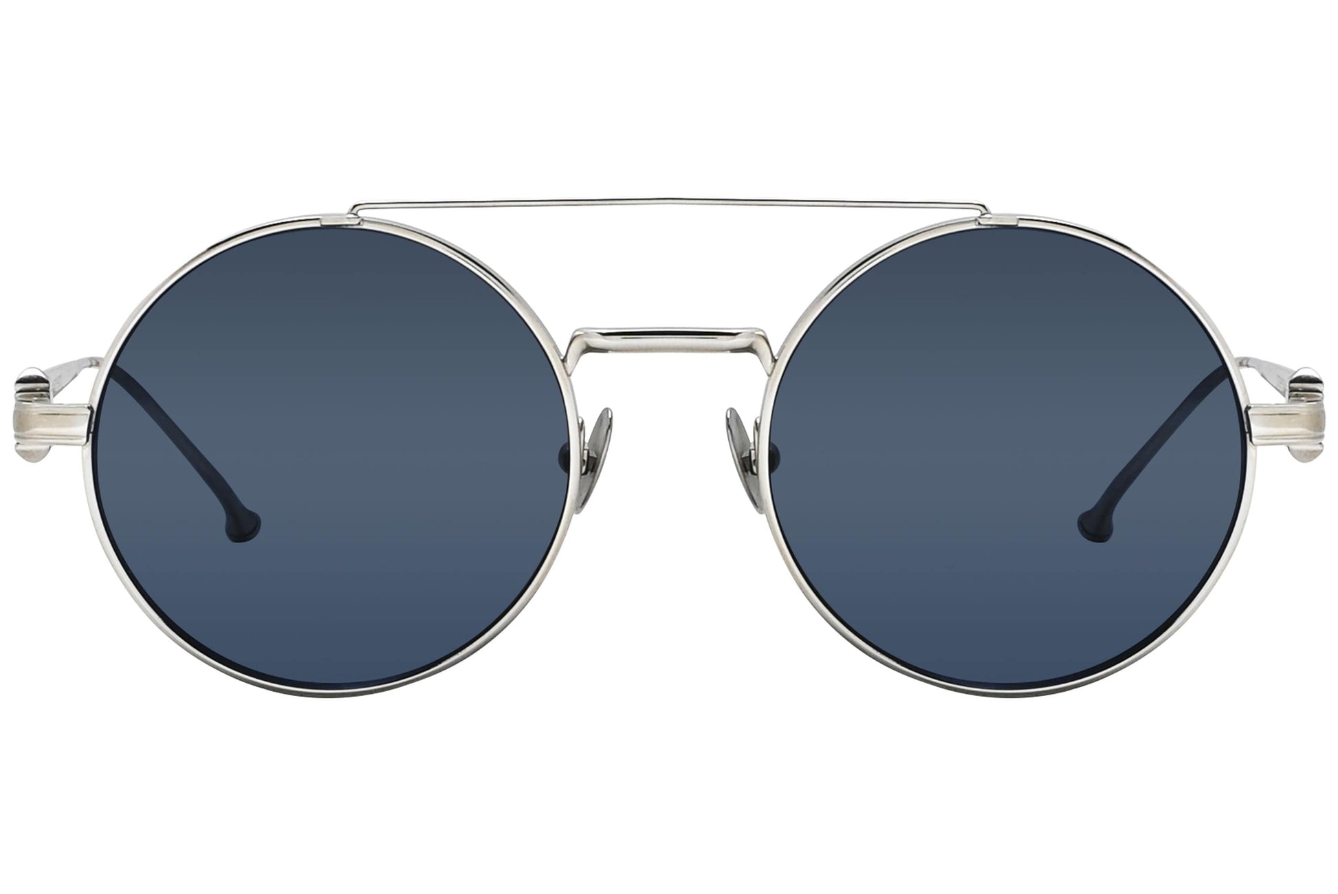 Cartier Silver Color Aviator Sunglasses Viewed From front angle