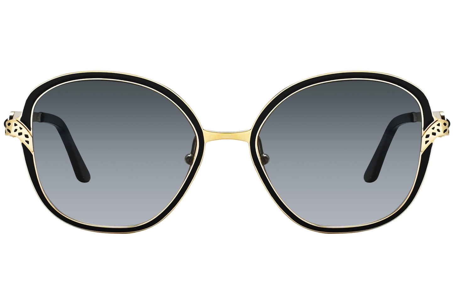 Cartier Black Color Square Sunglasses Viewed From front angle