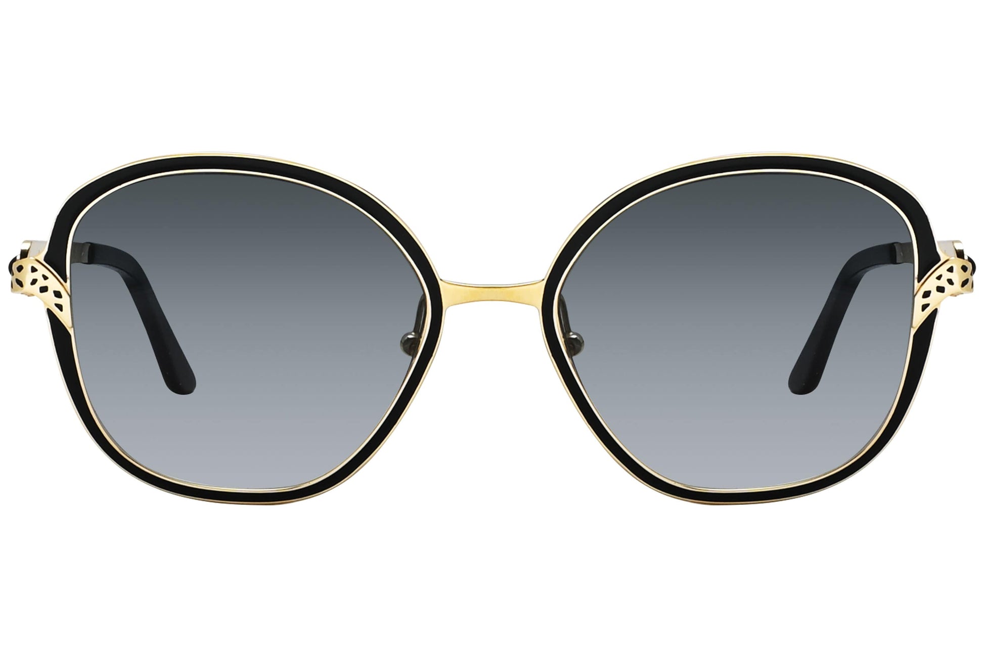 Cartier Black Color Square Sunglasses Viewed From front angle