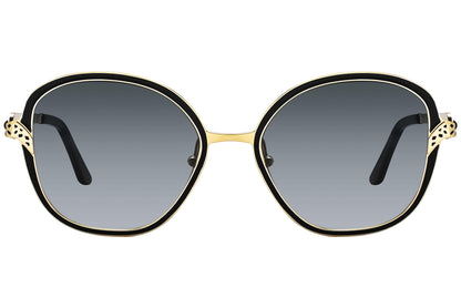 Cartier Black Color Square Sunglasses Viewed From front angle