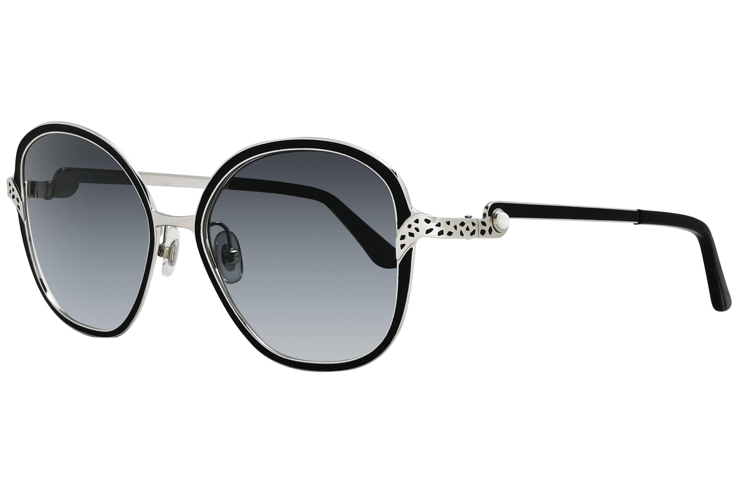 Cartier Black Color Square Sunglasses Viewed From A 45-Degree Angle.