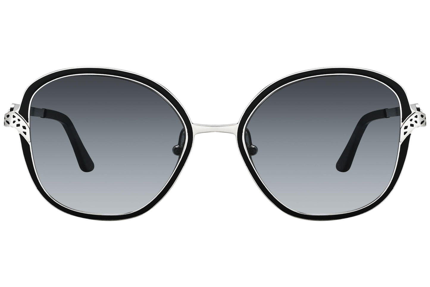 Cartier Black Color Square Sunglasses Viewed From front angle