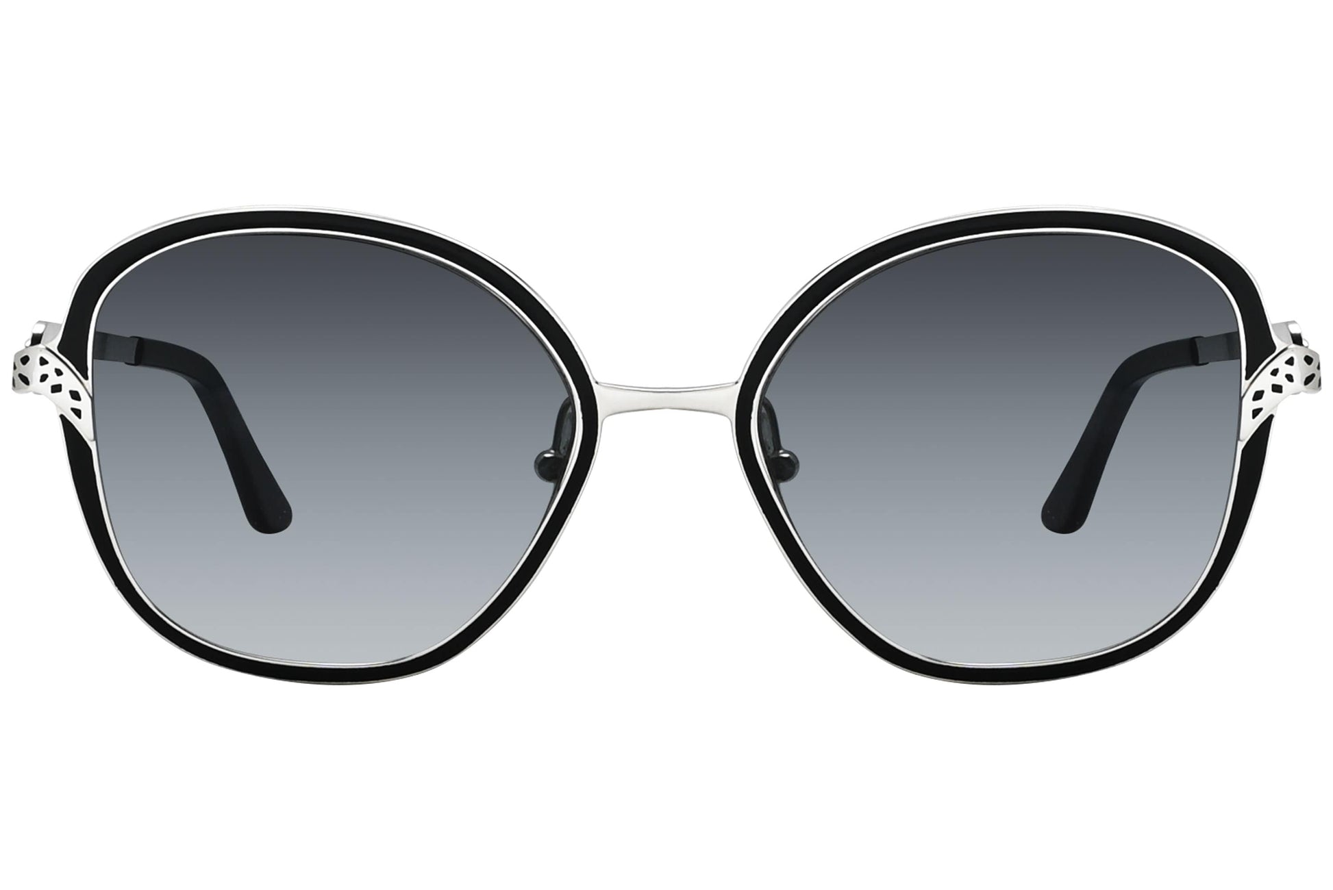 Cartier Black Color Square Sunglasses Viewed From front angle