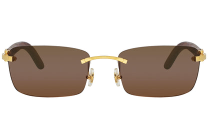 Cartier Brown Color Rimless Sunglasses Viewed From front angle