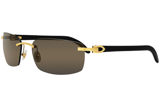 Cartier Black Color Rimless Sunglasses Viewed From A 45-Degree Angle.