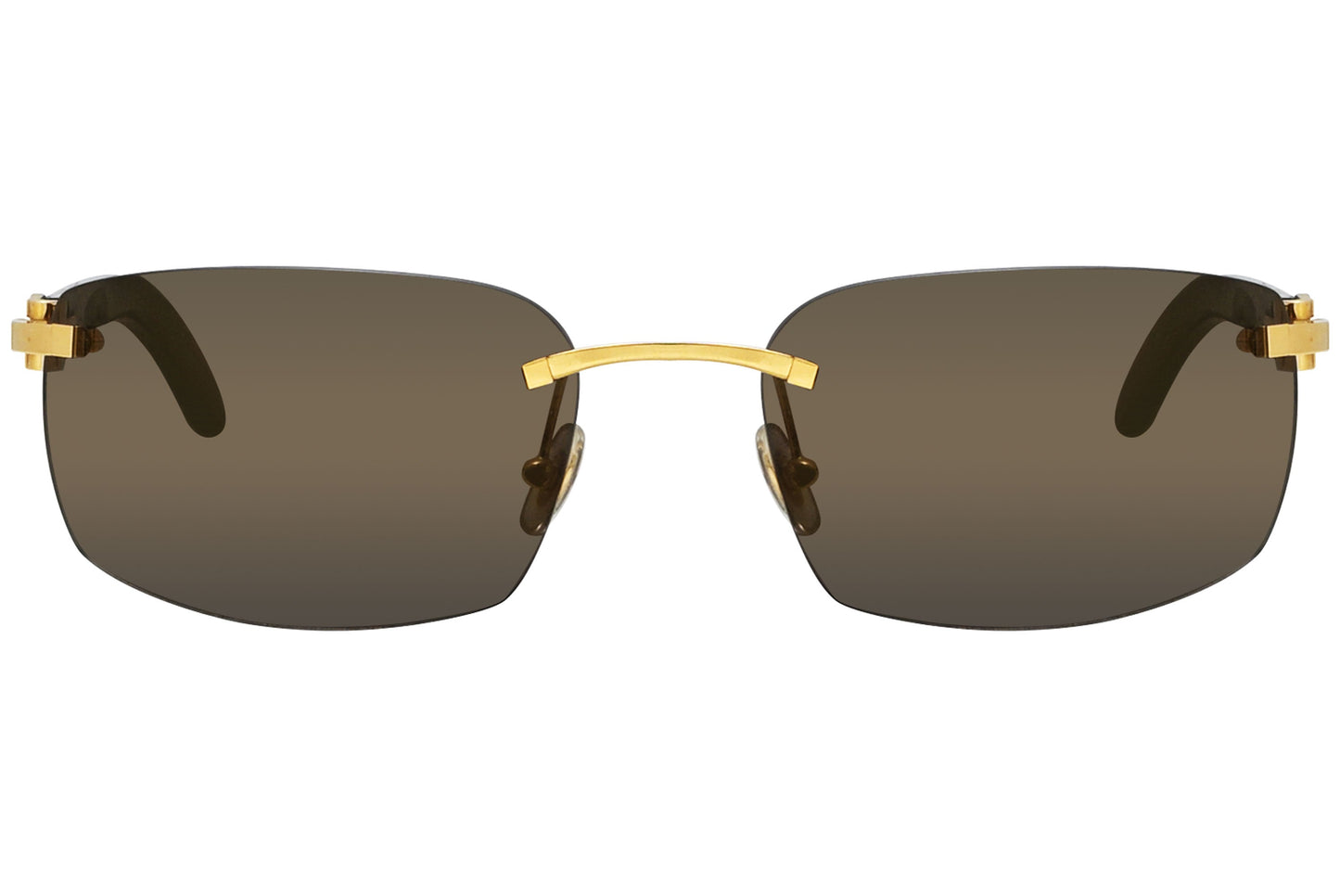 Cartier Black Color Rimless Sunglasses Viewed From front angle