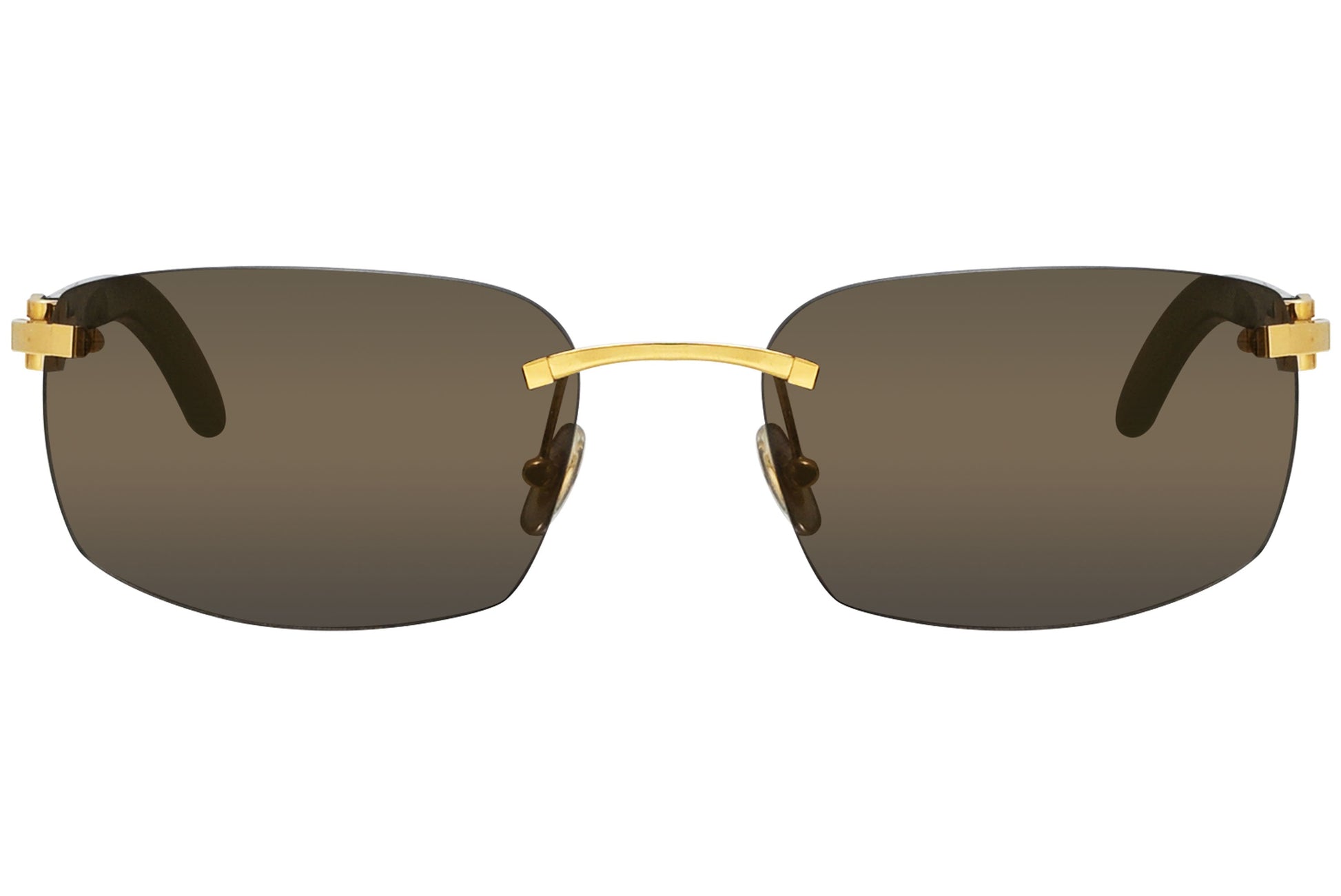 Cartier Black Color Rimless Sunglasses Viewed From front angle