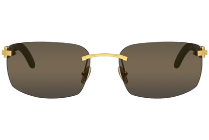 Cartier Black Color Rimless Sunglasses Viewed From front angle