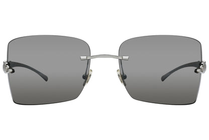 Cartier Silver Color Rimless Sunglasses Viewed From front angle