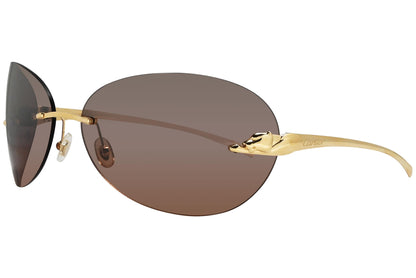 Cartier Gold Color Rimless Sunglasses Viewed From A 45-Degree Angle.