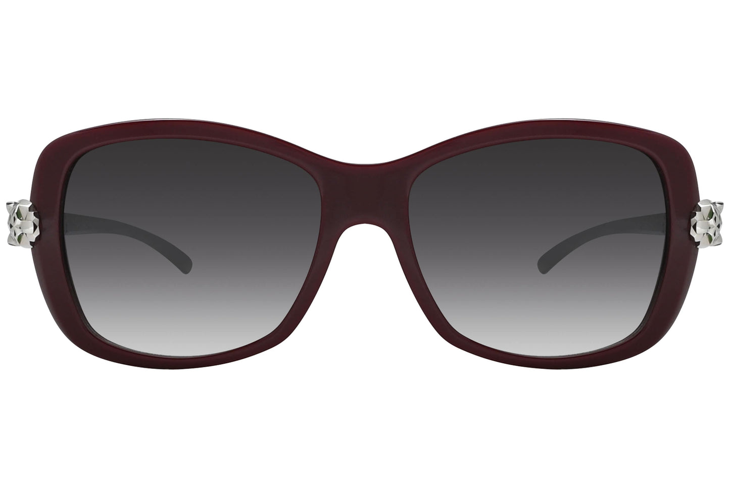 Cartier Maroon Color Square Sunglasses Viewed From front angle