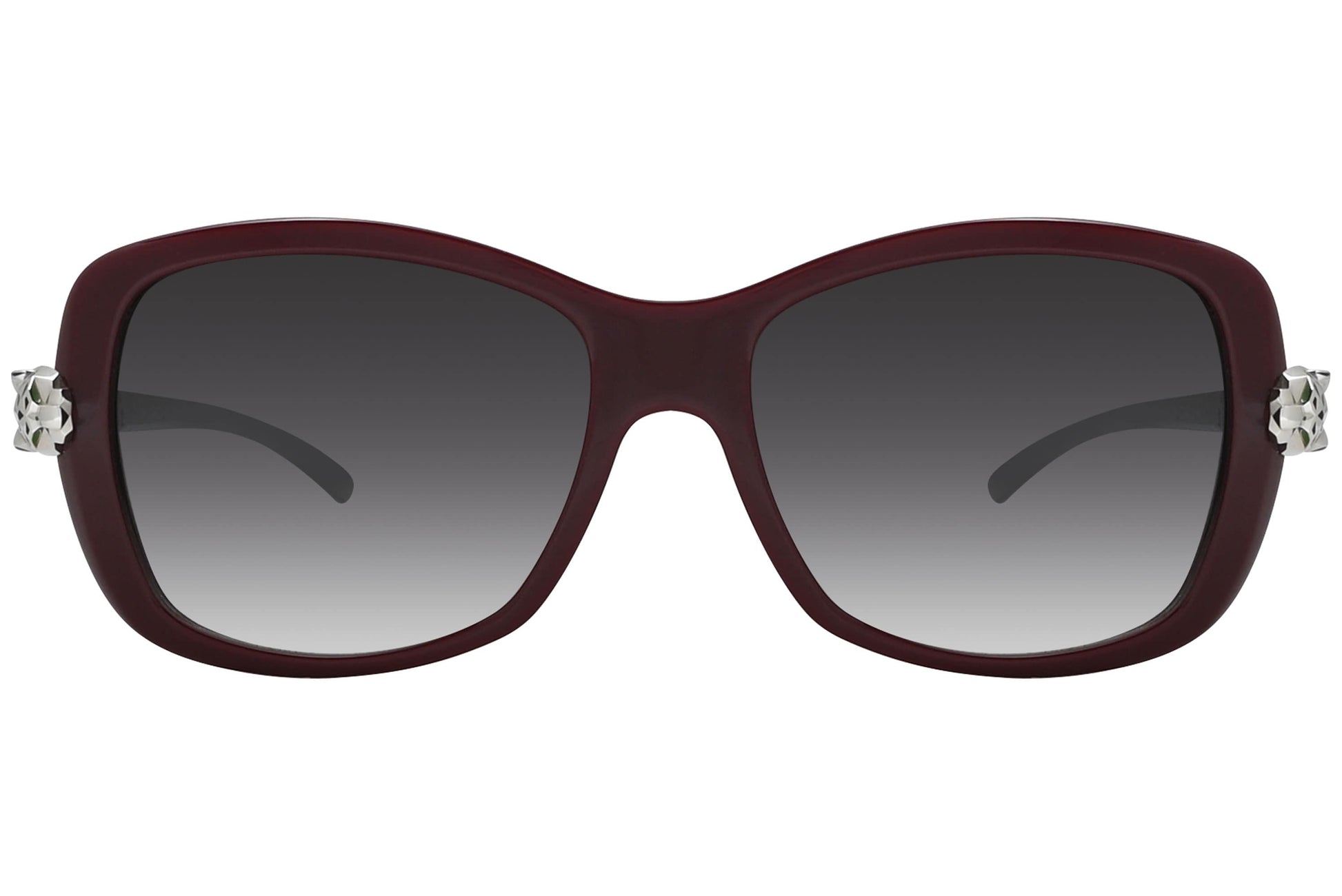 Cartier Maroon Color Square Sunglasses Viewed From front angle