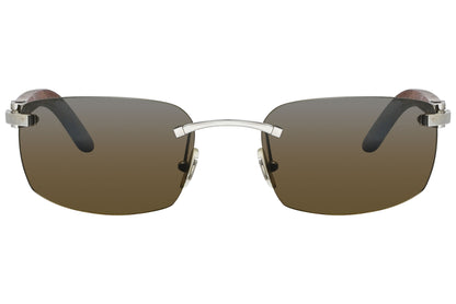 Cartier Brown Color Rimless Sunglasses Viewed From front angle