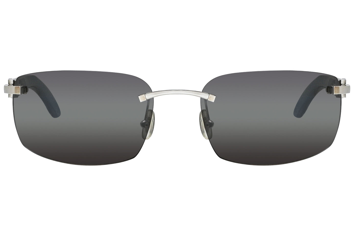 Cartier Black Color Rimless Sunglasses Viewed From front angle