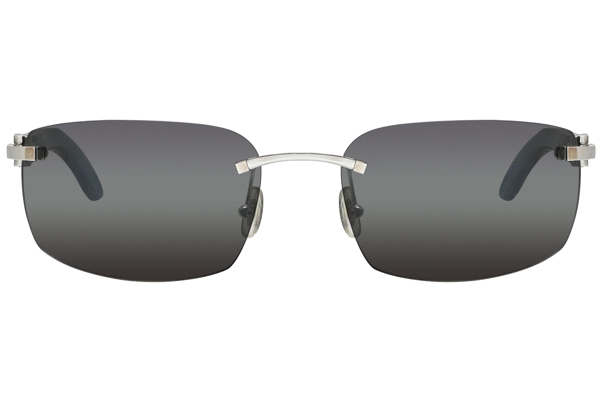 Cartier Black Color Rimless Sunglasses Viewed From front angle