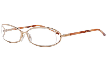 Celine Oval Orange Eyeglasses Frame Viewed From A 45-Degree Angle.