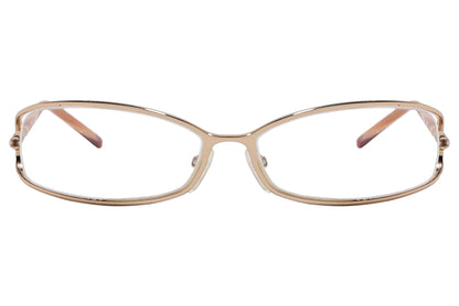 Celine Oval Orange Eyeglasses Frame Viewed From Front Angle.