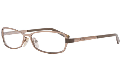 Celine Geometric Bronze Eyeglasses Frame Viewed From A 45-Degree Angle.