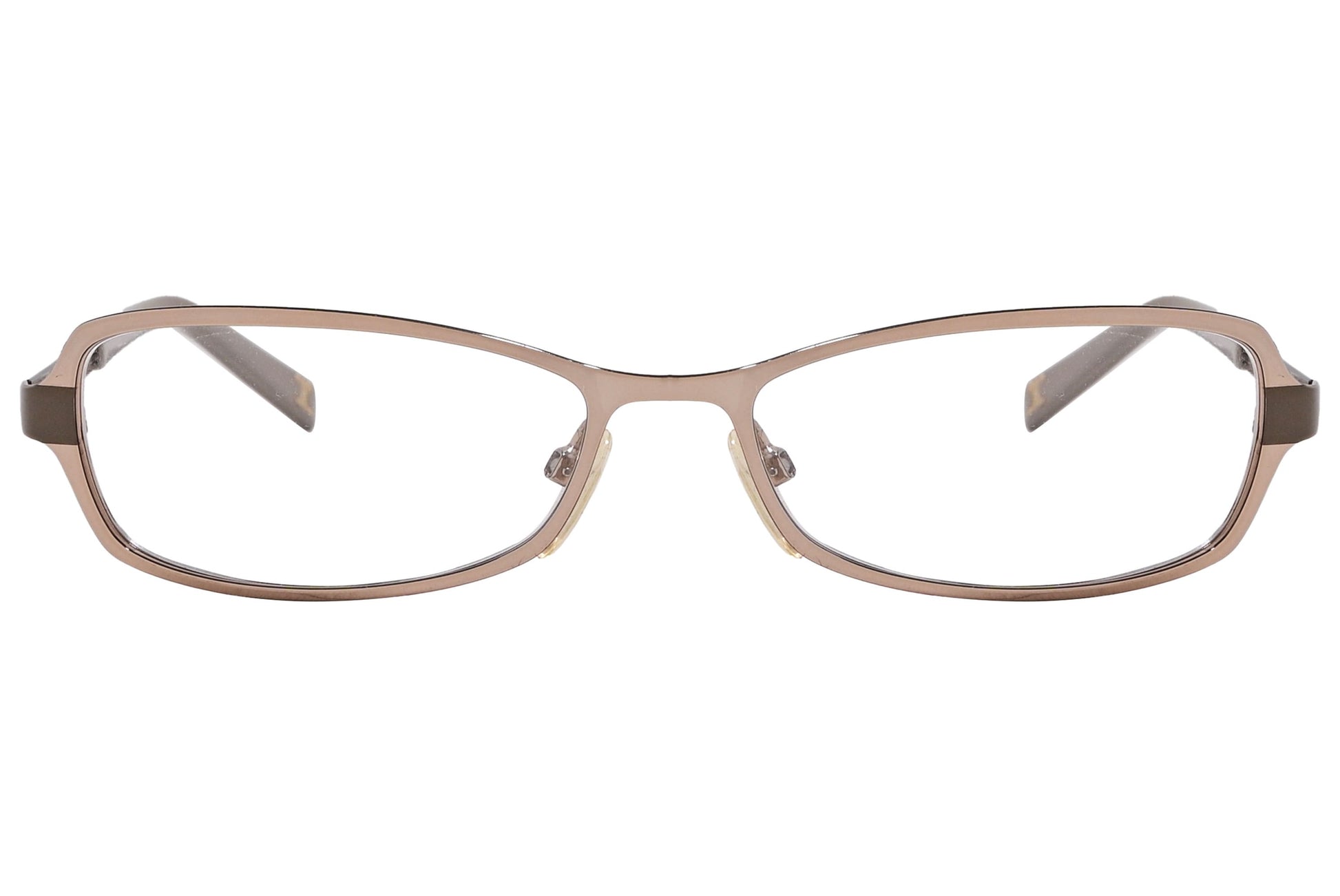 Celine Geometric Bronze Eyeglasses Frame Viewed From Front Angle.