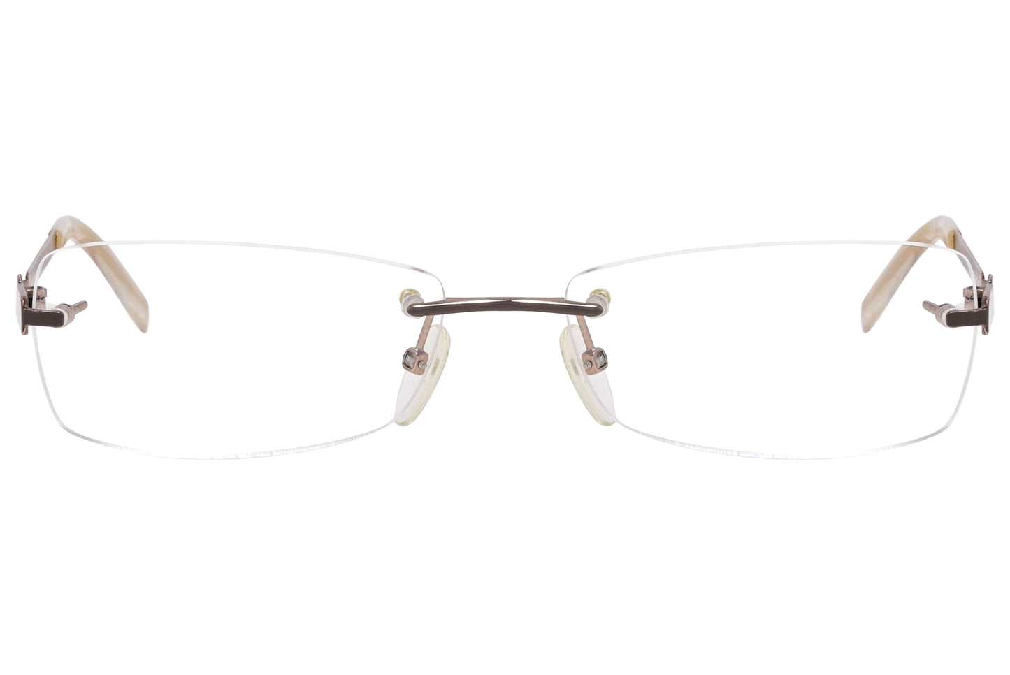 Celine Geometric Brown Eyeglasses Frame Viewed From Front Angle.