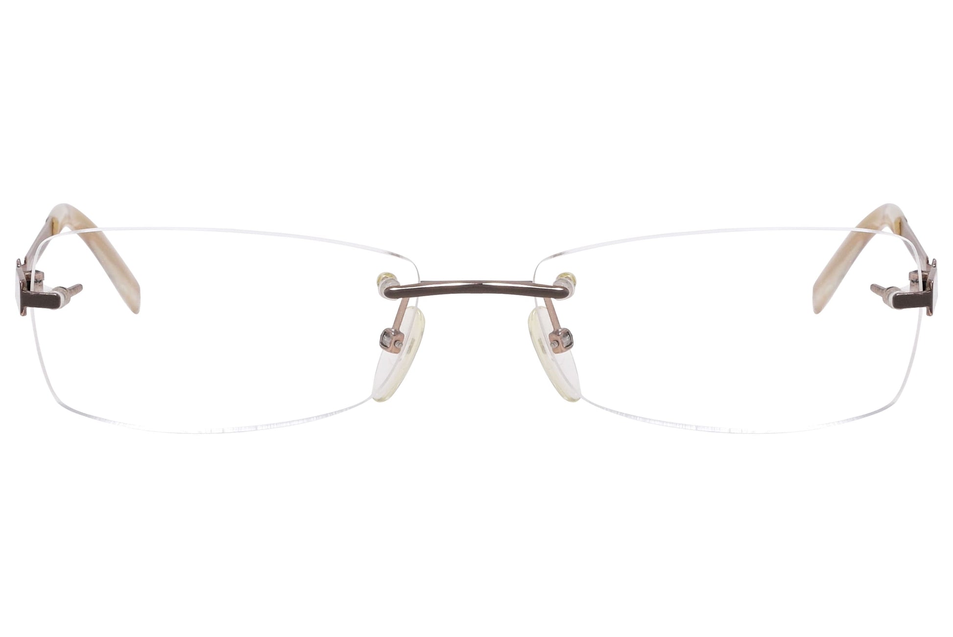 Celine Geometric Brown Eyeglasses Frame Viewed From Front Angle.