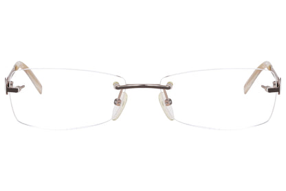 Celine Geometric Brown Eyeglasses Frame Viewed From Front Angle.