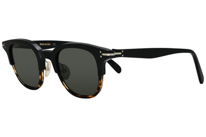 Celine Tortoise Color Square Sunglasses Viewed From A 45-Degree Angle.