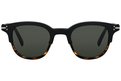 Celine Tortoise Color Square Sunglasses Viewed From front Angle.