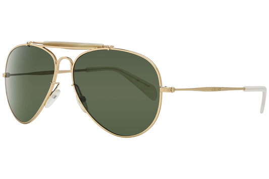 Celine Aviator Green with Gold Sunglasses Model: CL41490-J5GHY Side View