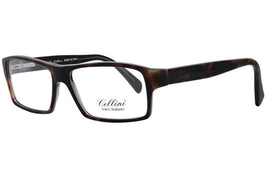 cellini wayfarer tortoise eyeglasses frame viewed from a 45-degree angle.