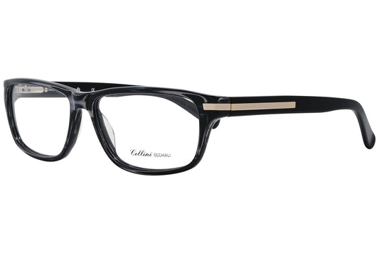 cellini rectangle brown eyeglasses frame viewed from a 45-degree angle.