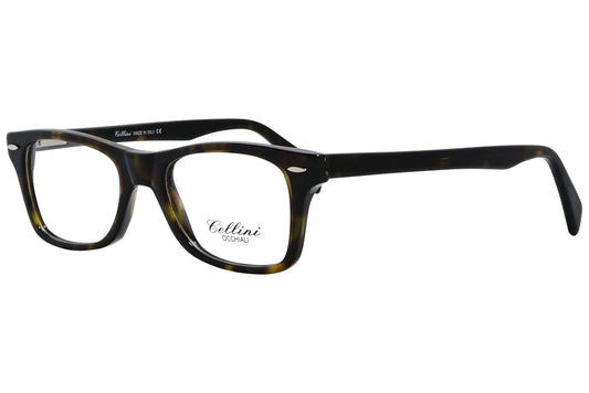 cellini wayfarer tortoise eyeglasses frame viewed from a 45-degree angle.