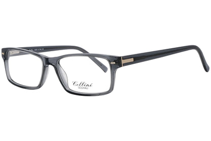 cellini rectangle gray eyeglasses frame viewed from a 45-degree angle.