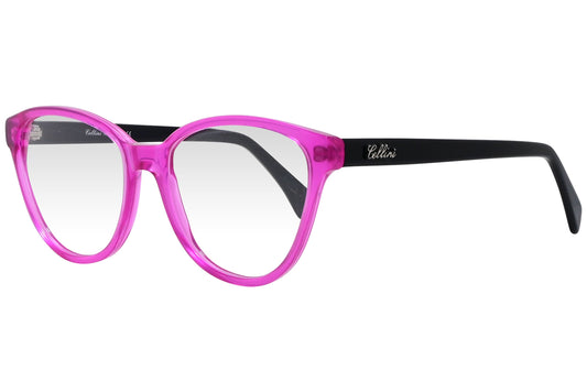 cellini oval pink eyeglasses frame viewed from a 45-degree angle.