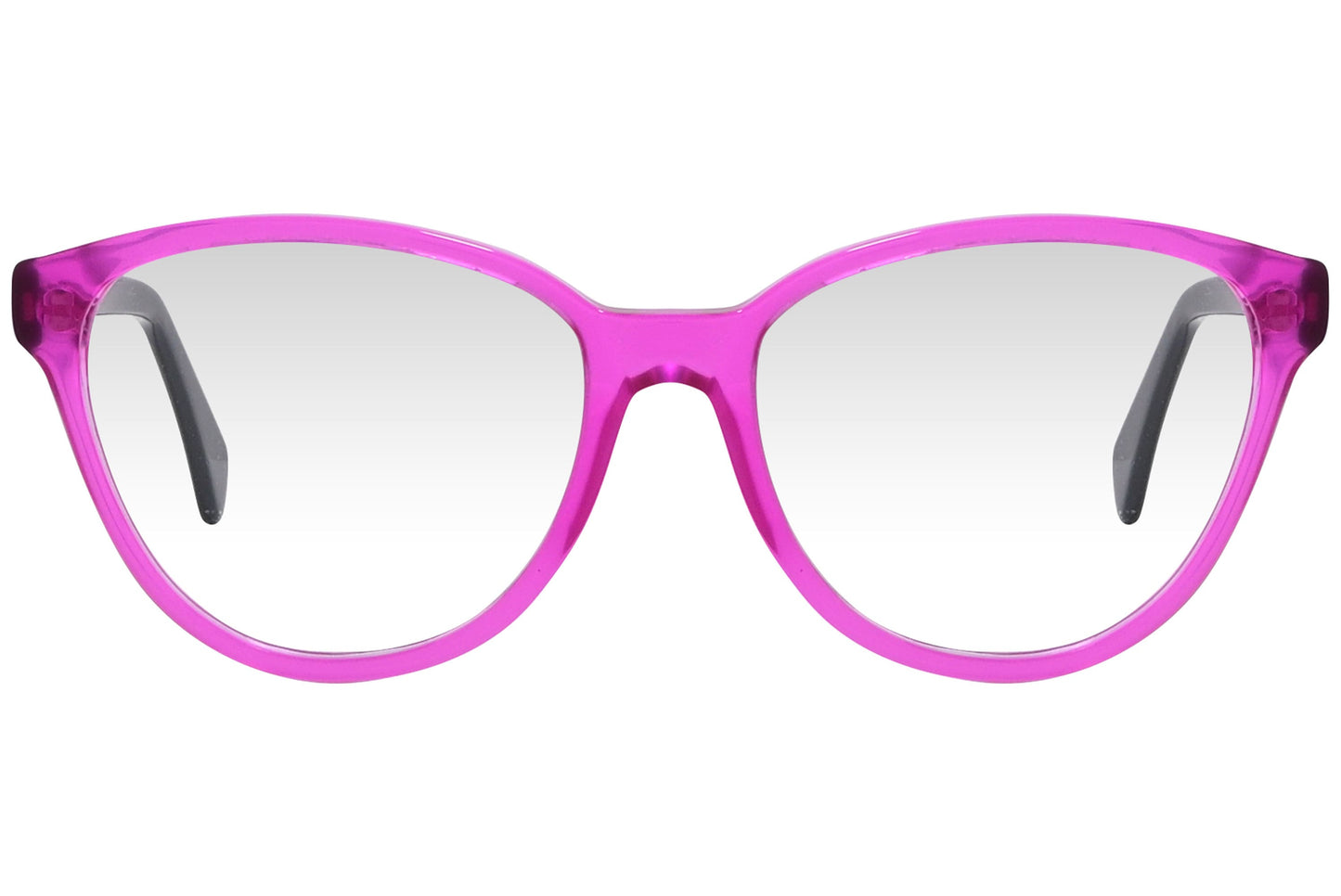 cellini oval pink eyeglasses frame viewed from front angle.