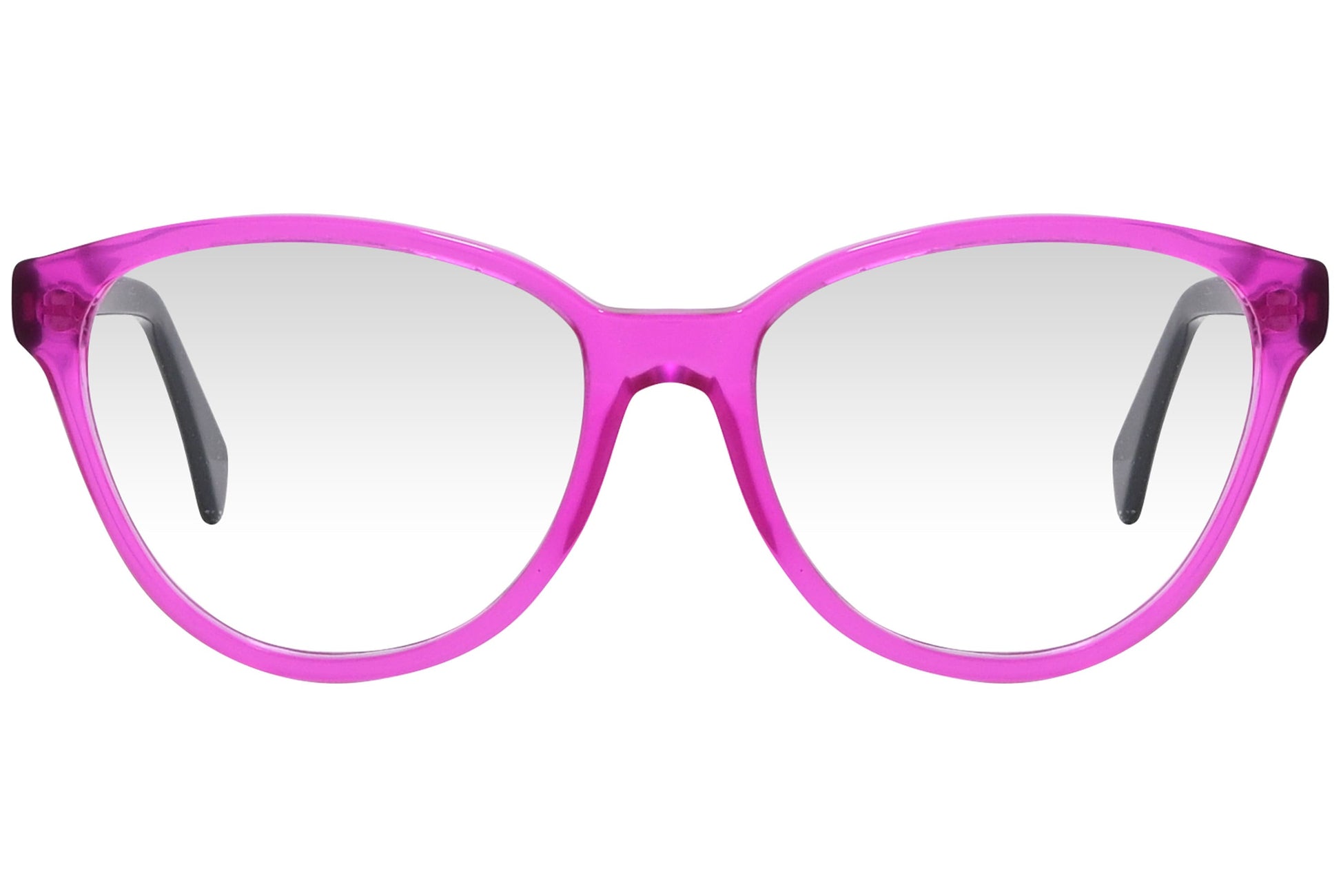 cellini oval pink eyeglasses frame viewed from front angle.