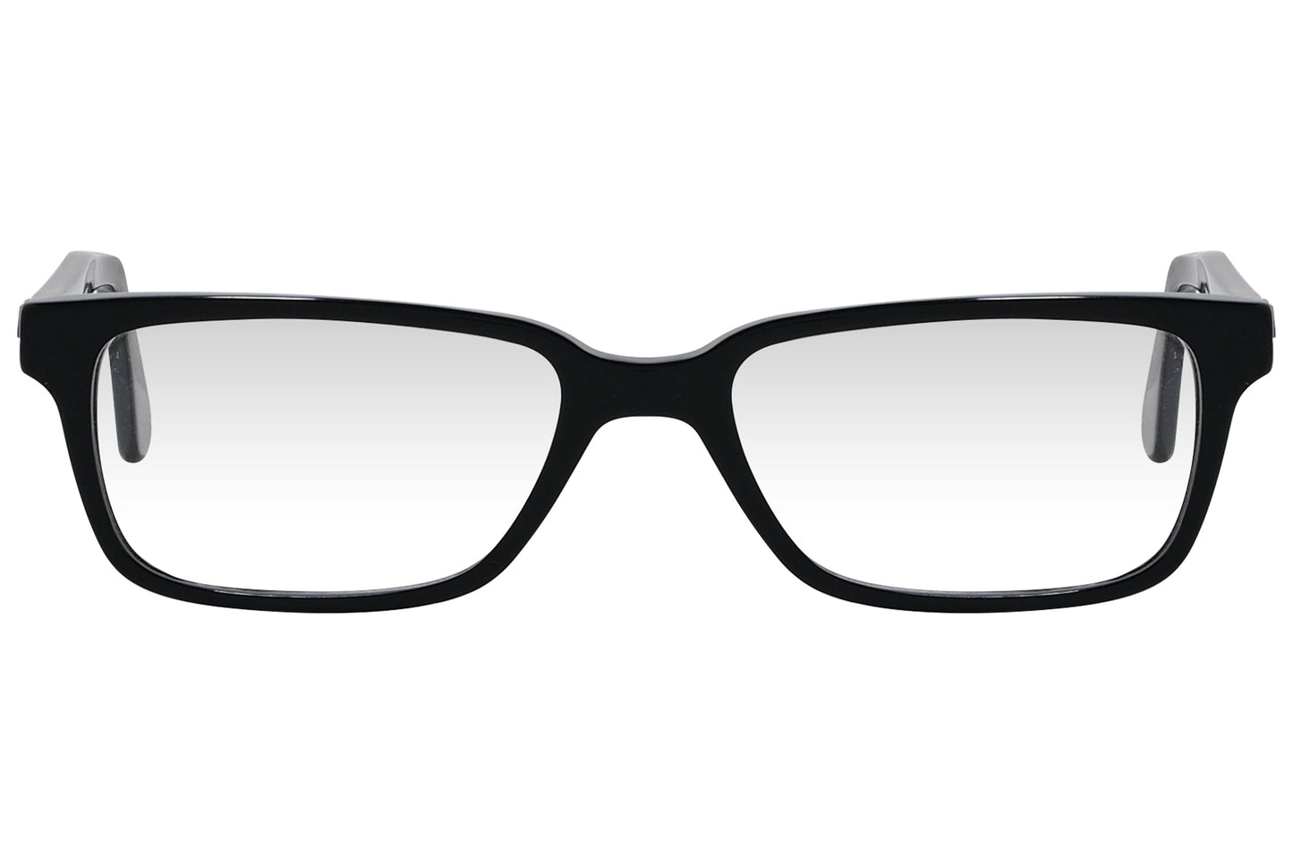 cellini rectangle black eyeglasses frame viewed from front angle.