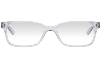 cellini wayfarer white eyeglasses frame viewed from front angle.