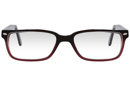 cellini rectangle multicolored eyeglasses frame viewed from front angle.